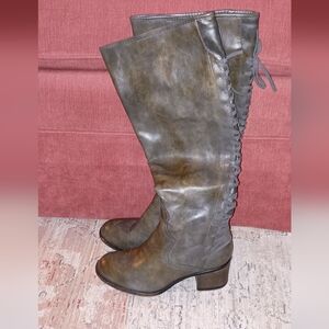 Rue21 Gray Side Zip heeled Boots Size 7-8